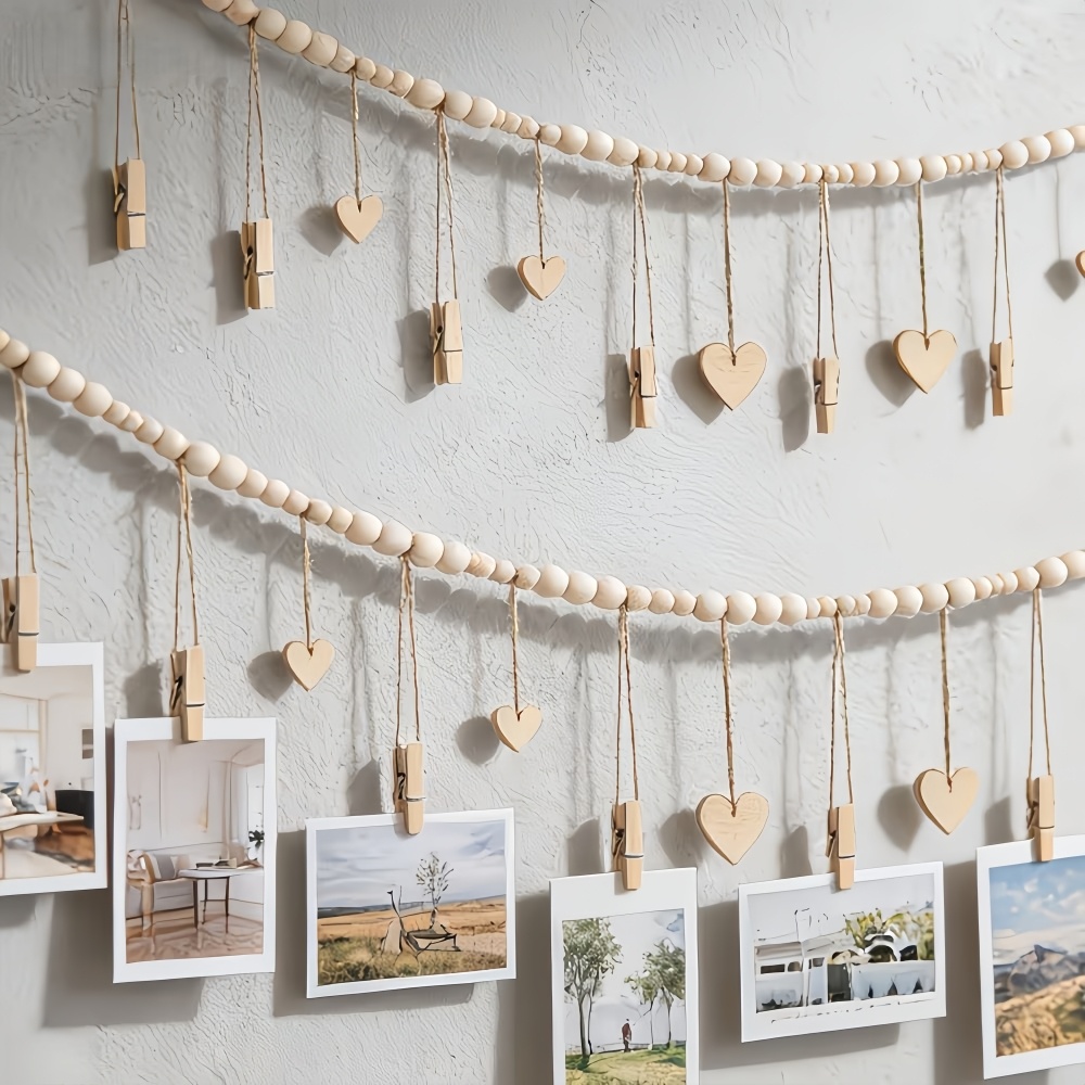 Picture Hanging Strip - Guirnalda de cuentas con clips para