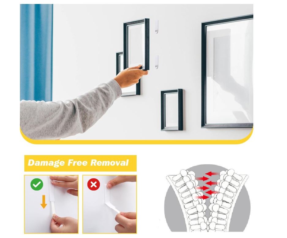 Picture Hanging Strip - Tiras adhesivas de doble bloqueo para