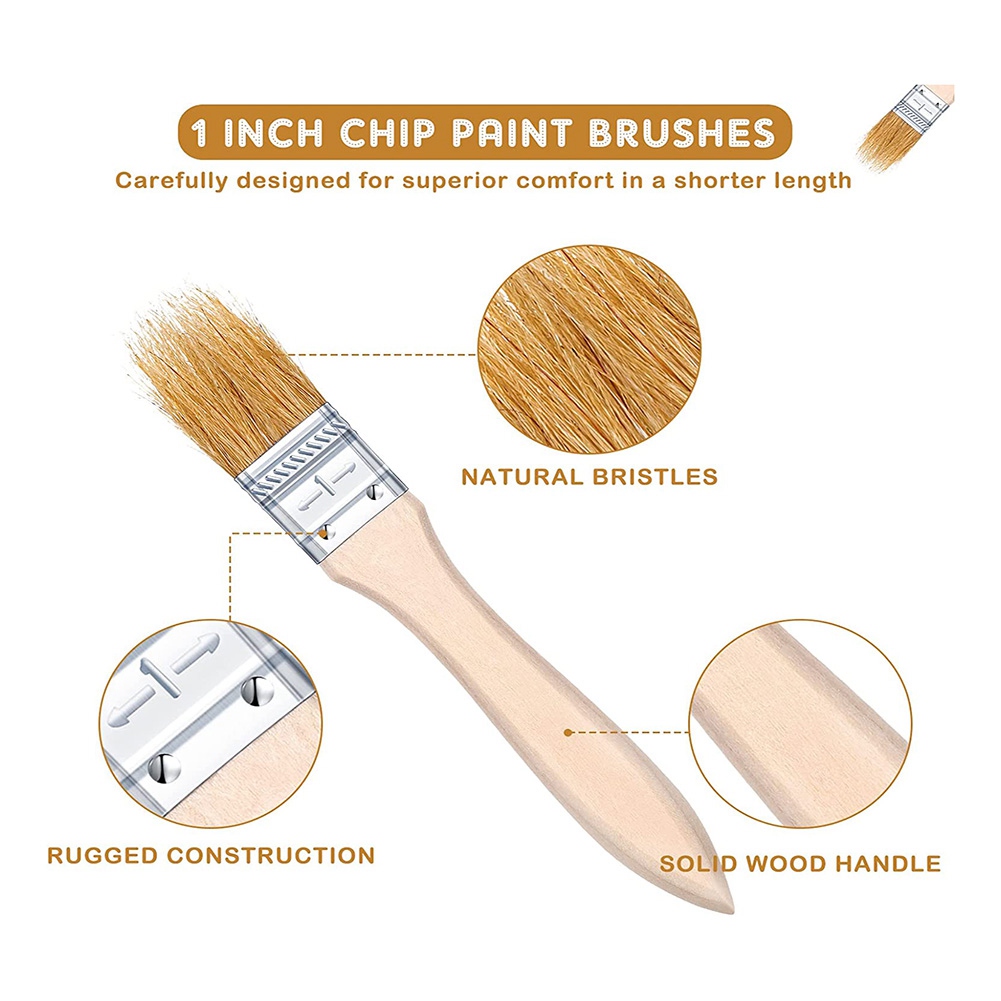 Wood Stain Brush - ABUH-100 Piezas Pinceles de cerdas de