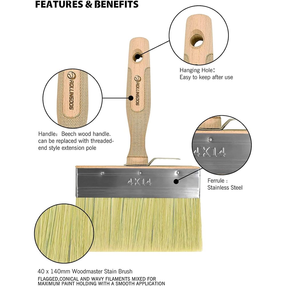 Cepillo grande de 5.5 pulgadas - Wood Stain Brush reseña y precio